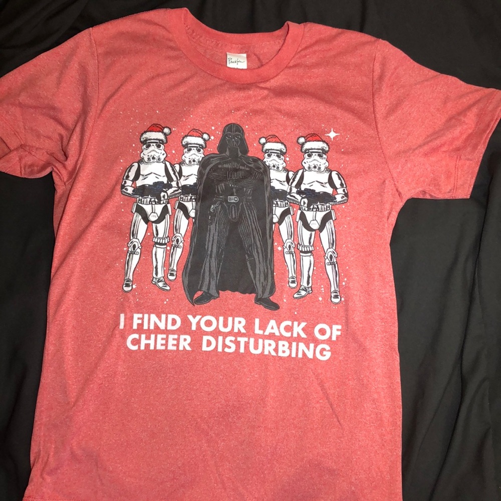 NWOT Star Wars Christmas shirt size Youth L Darth Vader storm troopers